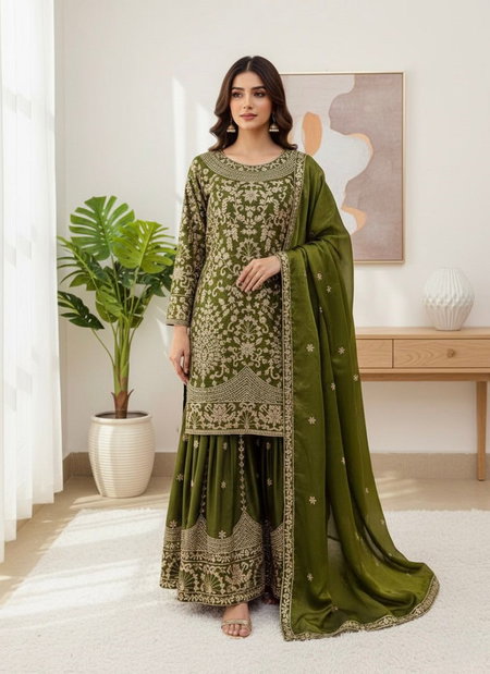 Sr 1697 Silk With Embroider Top With Sharara Dupatta Wholesale Market In Surat